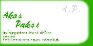 akos paksi business card